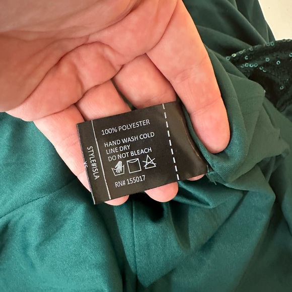 Baltic Born Sparkly GreenSequin Isla Asymmetrical Straps FrontSlit Dress NWT XS - Picture 12 of 16